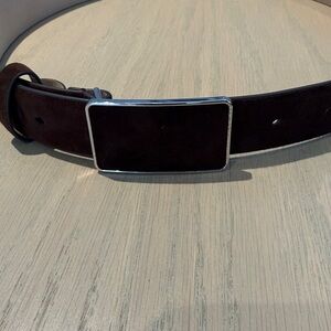 Tory Burch Brown Suede Plate Belt